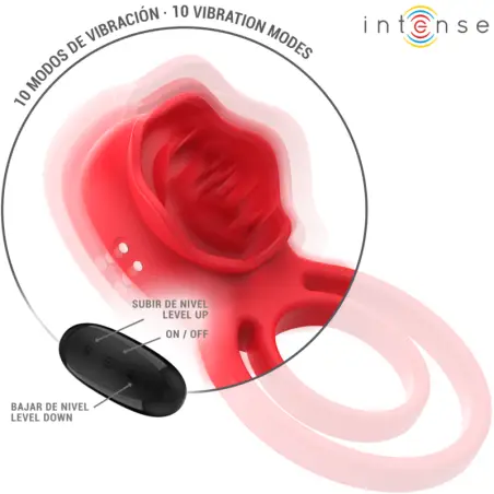 Gail Rosa Estimuladora 10 Vibraciones Rojo Control Remoto