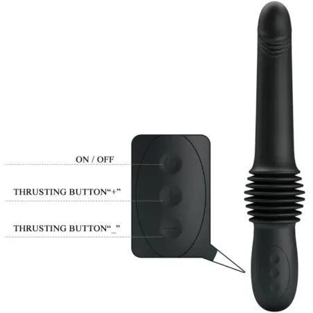 Pazuzu Vibrador 3 Modos de Empuje Negro | Pretty Love