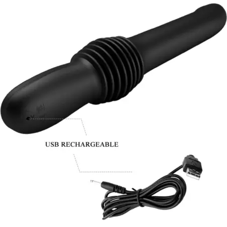 Pazuzu Vibrador 3 Modos de Empuje Negro | Pretty Love