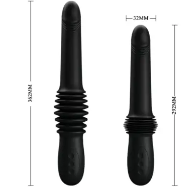 Pazuzu Vibrador 3 Modos de Empuje Negro | Pretty Love