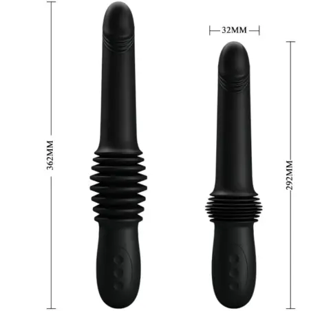 Pazuzu Vibrador 3 Modos de Empuje Negro | Pretty Love