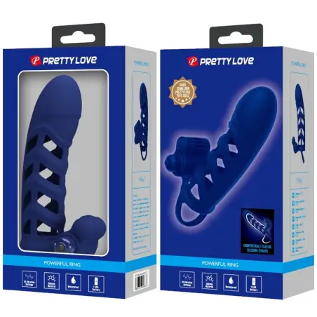 Altaf Anillo Vibrador con Funda de Silicona Azul