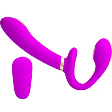 Thunderbird Vibrador Doble Strap-On Control Remoto Morado