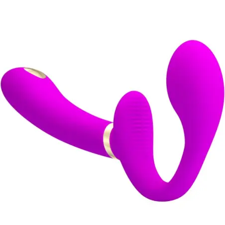 Thunderbird Vibrador Doble Strap-On Control Remoto Morado