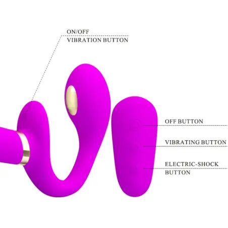 Thunderbird Vibrador Doble Strap-On Control Remoto Morado
