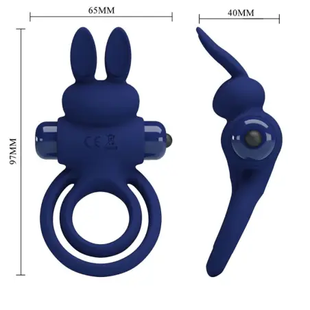 Darey Doble Anillo Vibrador Rabbit Azul | Pretty Love