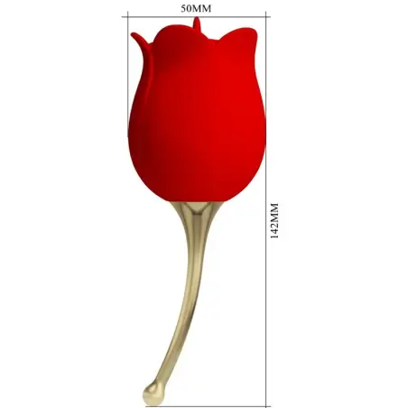 Rose Lover Rosa Estimuladora de Clítoris 12 Vibraciones Rojo