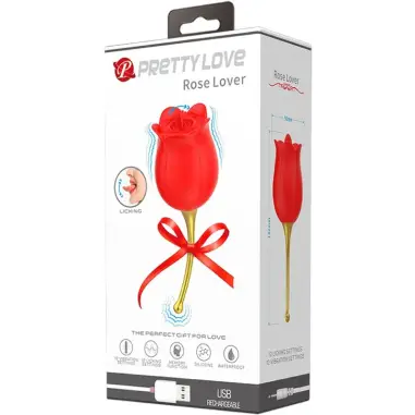 Rose Lover Rosa Estimuladora de Clítoris 12 Vibraciones Rojo