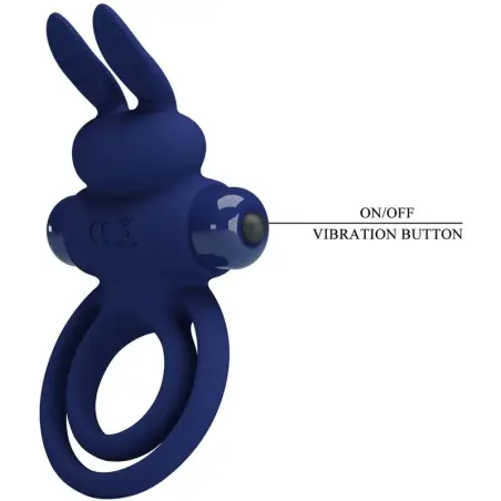 Darey Doble Anillo Vibrador Rabbit Azul | Pretty Love