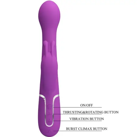 Dejon Vibrador Rabbit Multifunción 3 en 1 Morado - 7 Modos