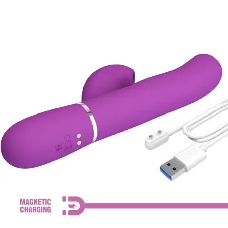 Perlita Vibrador Rabbit Multifunción 3 en 1 Morado