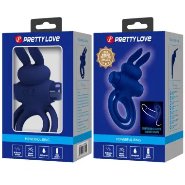 Darey Doble Anillo Vibrador Rabbit Azul | Pretty Love