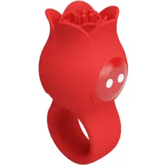 PRETTY LOVE - JAE VIBRADOR DE DEDO FORMA DE ROSA 10 VIBRACIONES ROJO 2
