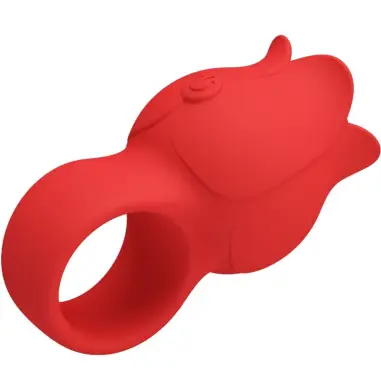 Jae Vibrador de Dedo Forma de Rosa 10 Vibraciones Rojo