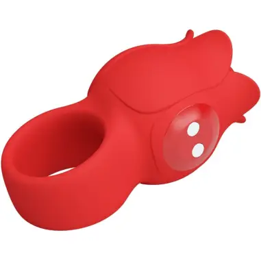 Jae Vibrador de Dedo Forma de Rosa 10 Vibraciones Rojo