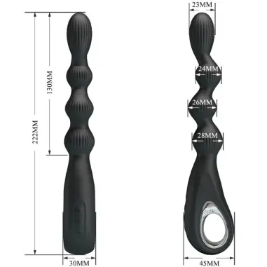 Federer Vibrador Anal 12 Vibraciones Negro | Pretty Love