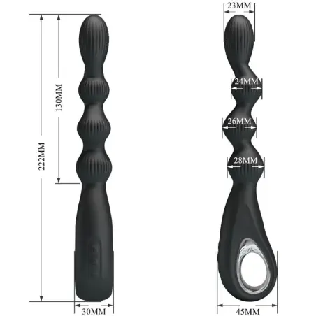 Federer Vibrador Anal 12 Vibraciones Negro | Pretty Love