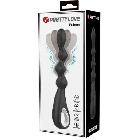 Federer Vibrador Anal 12 Vibraciones Negro | Pretty Love