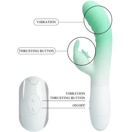 Cerberus Vibrador Rabbit 3O Vibraciones Verde | Pretty Love