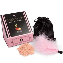 SECRETPLAY - GOLDEN LIGHT KIT POLVOS COMESTIBLES Y PLUMA FRESAS & CAVA SECRETPLAY 100% GAMES