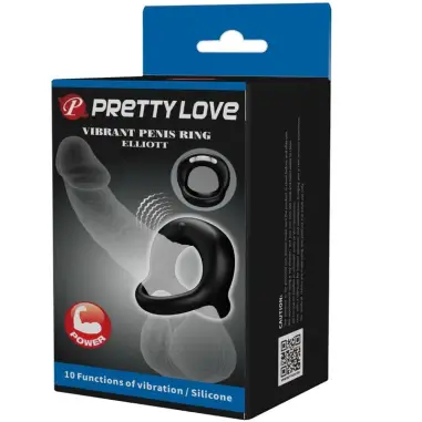 Elliott Anillo Vibrador Negro - 10 Modos | Pretty Love