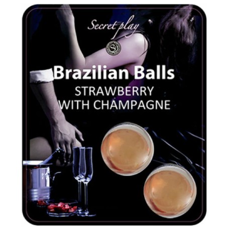 SECRETPLAY - SET 2 BRAZILIAN BALLS FRESAS CON CAVA SECRETPLAY COSMETIC