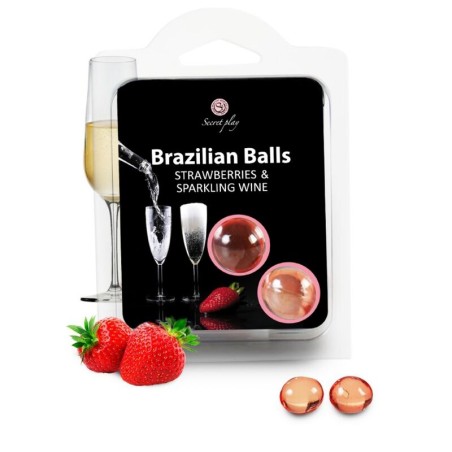 SECRETPLAY - SET 2 BRAZILIAN BALLS FRESAS CON CAVA SECRETPLAY COSMETIC