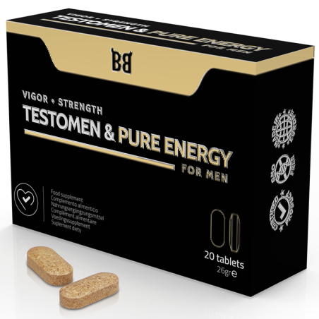 BLACK BULL - TESTOMEN & PURE ENERGY POTENCIADOR PARA HOMBRE 20 CÁPSULAS BLACK BULL