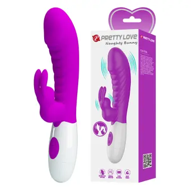 Naughty Bunny Vibrador Morado - Silicona | Pretty Love