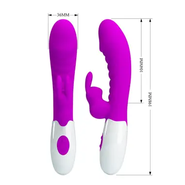 Naughty Bunny Vibrador Morado - Silicona | Pretty Love