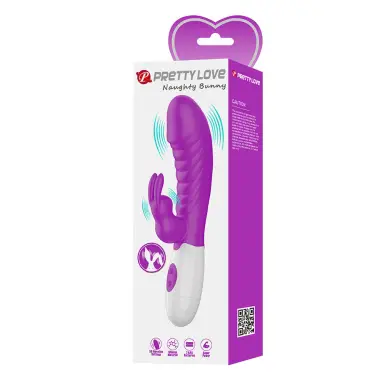 Naughty Bunny Vibrador Morado - Silicona | Pretty Love