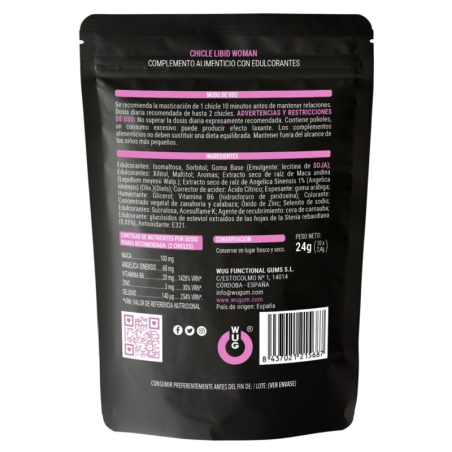 WUG SEX SENSE - LIBID WOMAN CHICLE AUMENTO LIBIDO MUJER 10 UNIDADES WUG SEX SENSE