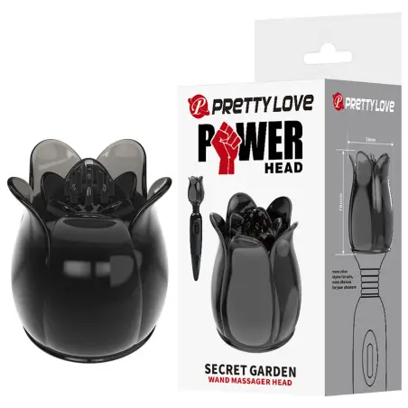 Secret Garden Cabezal Masajeador Negro | Pretty Love
