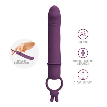 Cora Vibrador Forma Pene con Anillo de Sujeción - Sumergible