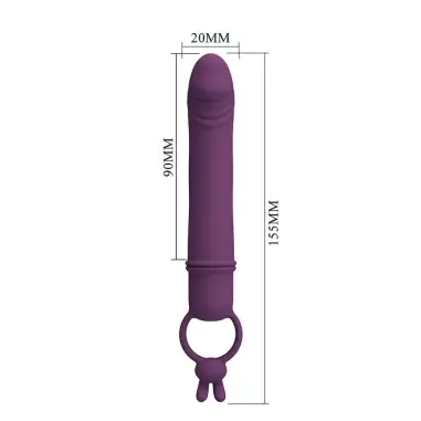 Cora Vibrador Forma Pene con Anillo de Sujeción - Sumergible