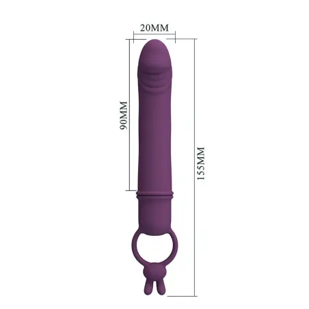 Cora Vibrador Forma Pene con Anillo de Sujeción - Sumergible