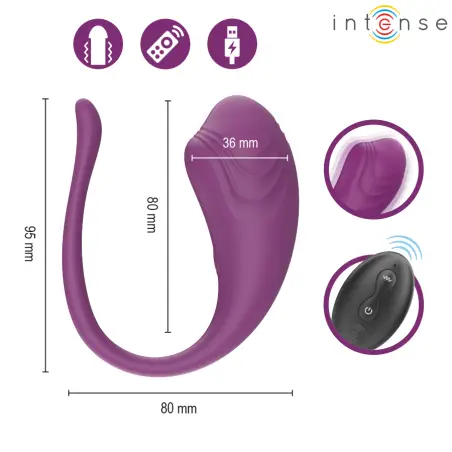 Olivia Huevo Vibrador Morado Control Remoto | Intense