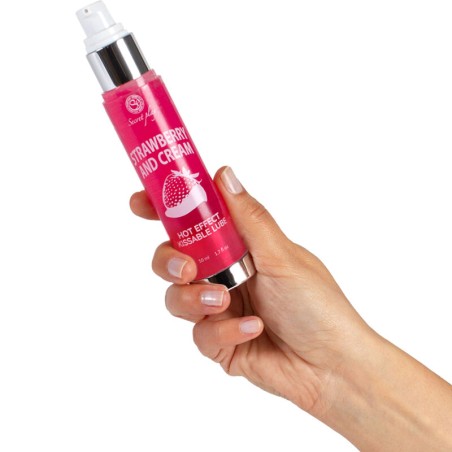 SECRETPLAY - LUBRICANTE 2-1 EFECTO CALOR FRESA&NATA 50 ML SECRETPLAY COSMETIC