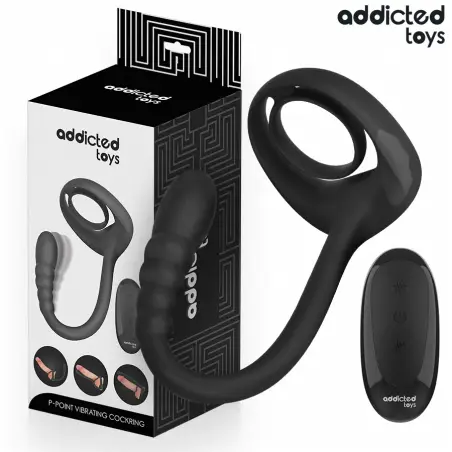 ADDICTED TOYS - ANILLO PENE VIBRADOR PUNTO·P CONTROL REMOTO