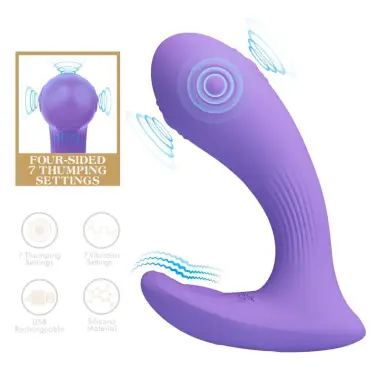 Andromeda Vibrador de Doble Estimulación Recargable Morado