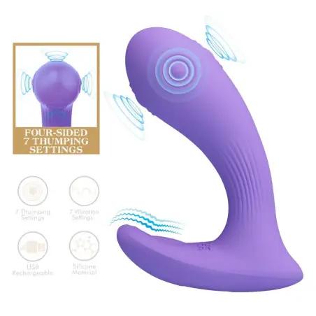 Andromeda Vibrador de Doble Estimulación Recargable Morado
