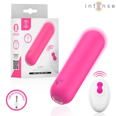 INTENSE - JUDY BALA VIBRADORA RECARGABLE CON CONTROL REMOTO ROSA