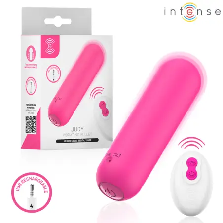 INTENSE - JUDY BALA VIBRADORA RECARGABLE CON CONTROL REMOTO ROSA