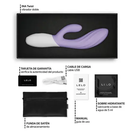 Ina Twist Vibrador Rabbit Punto G y Clítoris Lavanda | LELO