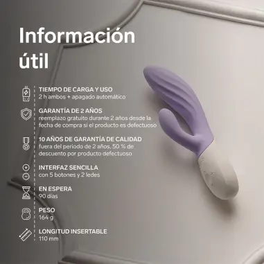 Ina Twist Vibrador Rabbit Punto G y Clítoris Lavanda | LELO