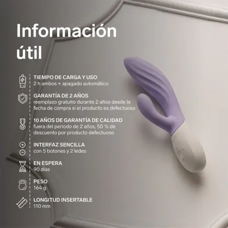Ina Twist Vibrador Rabbit Punto G y Clítoris Lavanda | LELO