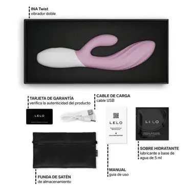 Ina Twist Vibrador Rabbit Punto G y Clítoris Rosa | LELO