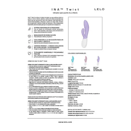 Ina Twist Vibrador Rabbit Punto G y Clítoris Rosa | LELO