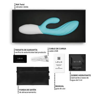 Ina Twist Vibrador Rabbit Punto G y Clítoris Turquesa | LELO