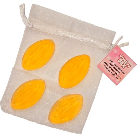 DIABLO PICANTE - 4 MINI JABONES FORMA VAGINA AMARILLO DIABLO PICANTE
